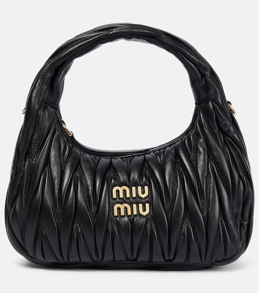 miu miu miu wander matelassé leather shoulder bag