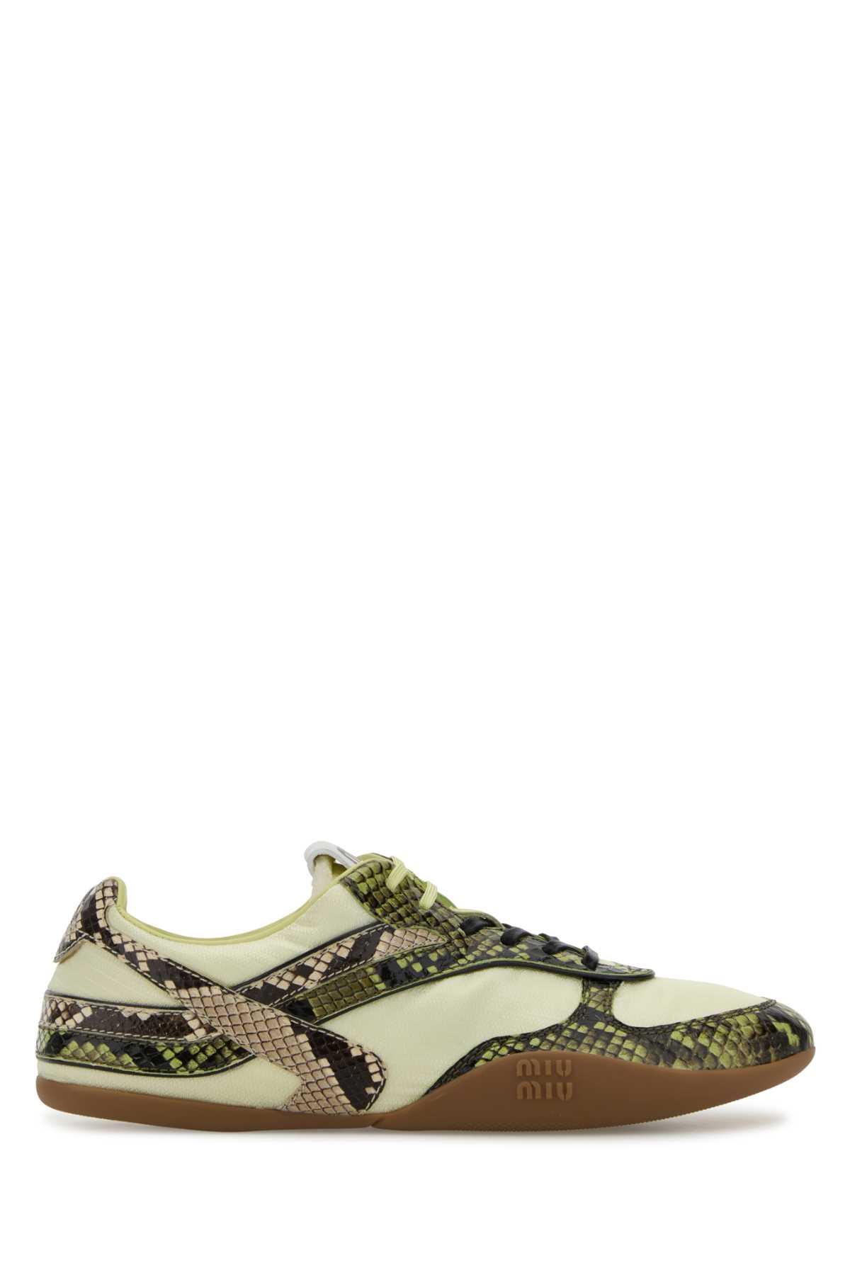 miu miu multicolor fabric and leather sneakers