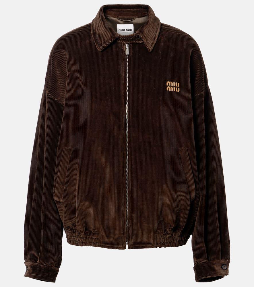miu miu oversized cotton corduroy blouson jacket