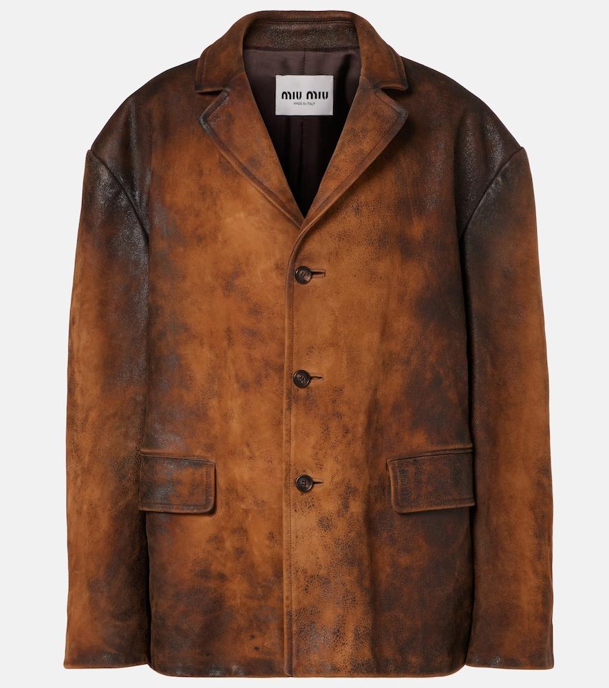 miu miu oversized suede jacket
