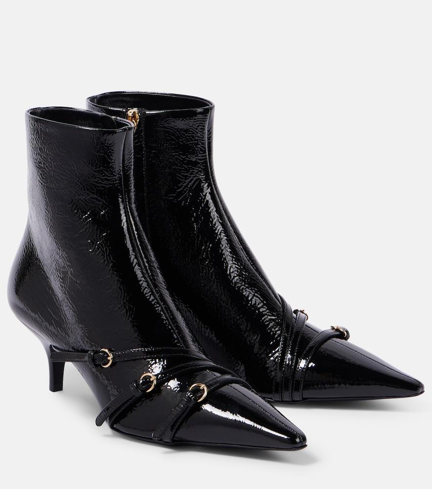 miu miu patent leather ankle boots