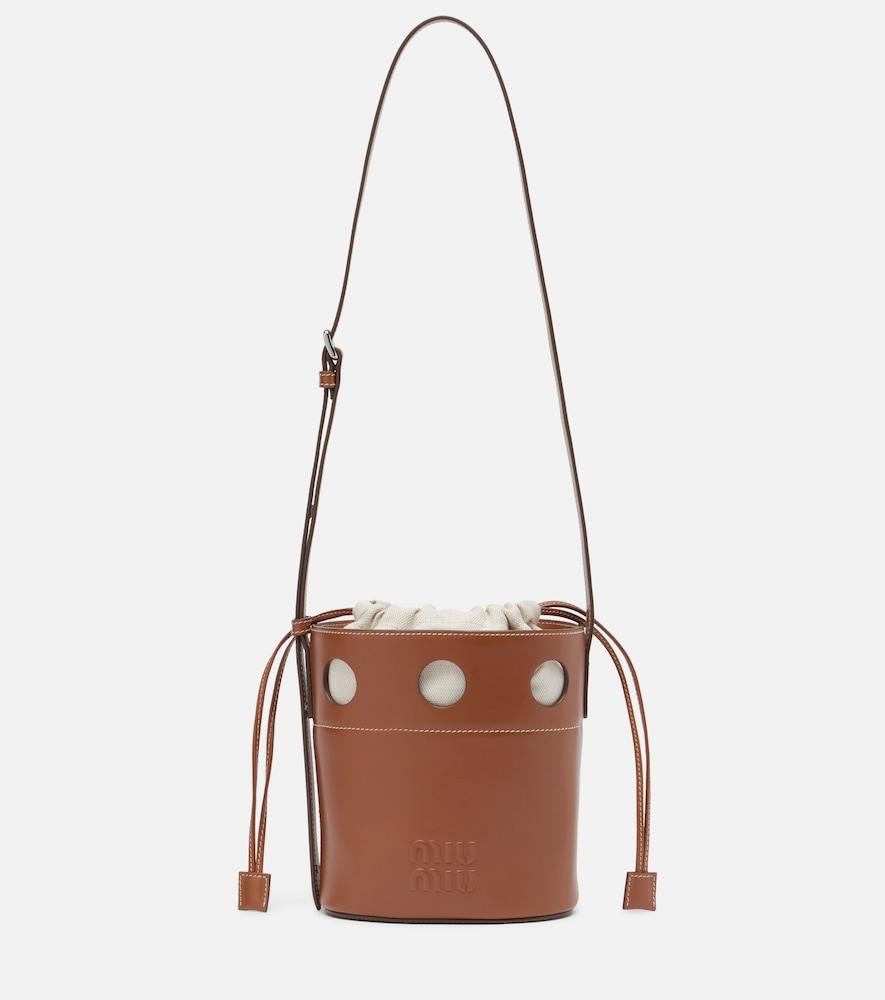 miu miu perforated leather bucket bag