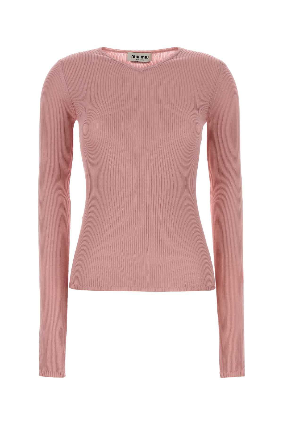 miu miu pink silk t-shirt