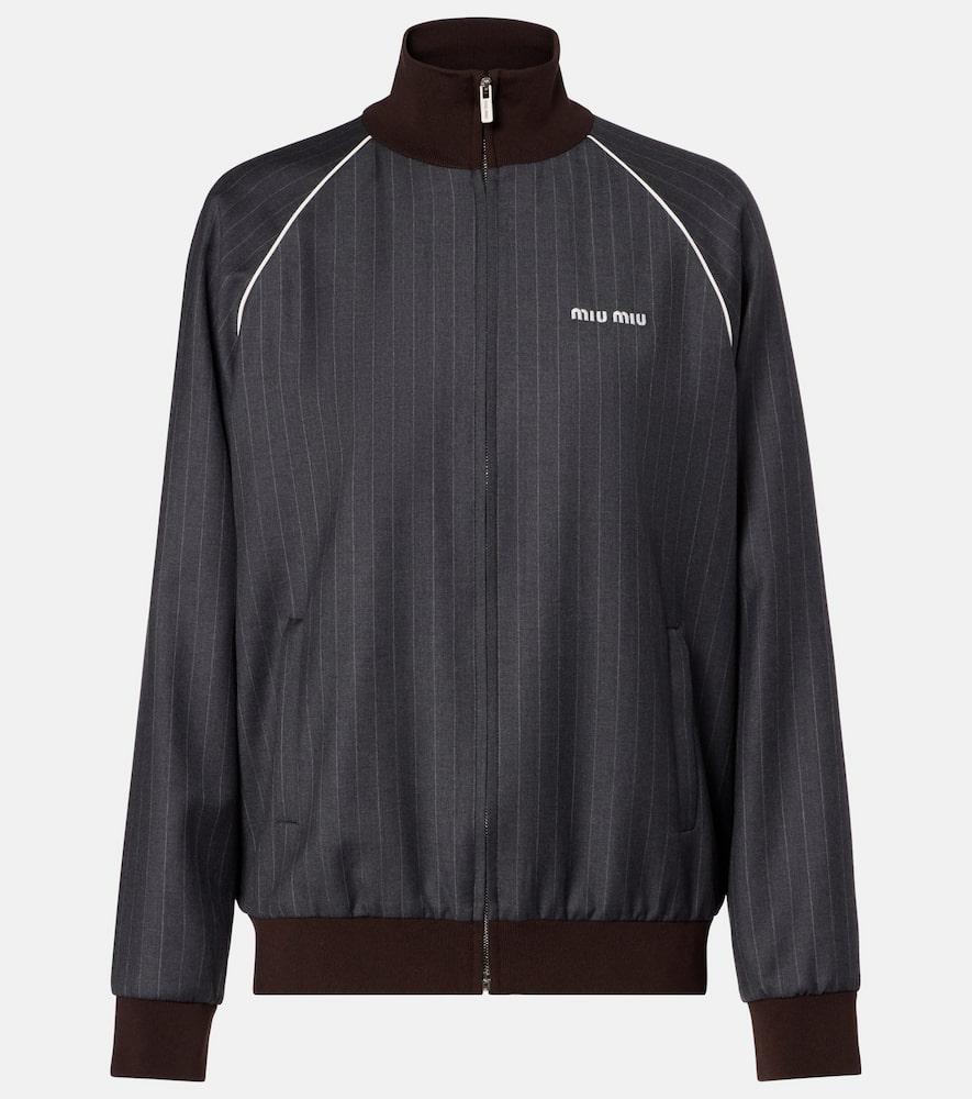 miu miu pinstripe virgin wool blouson