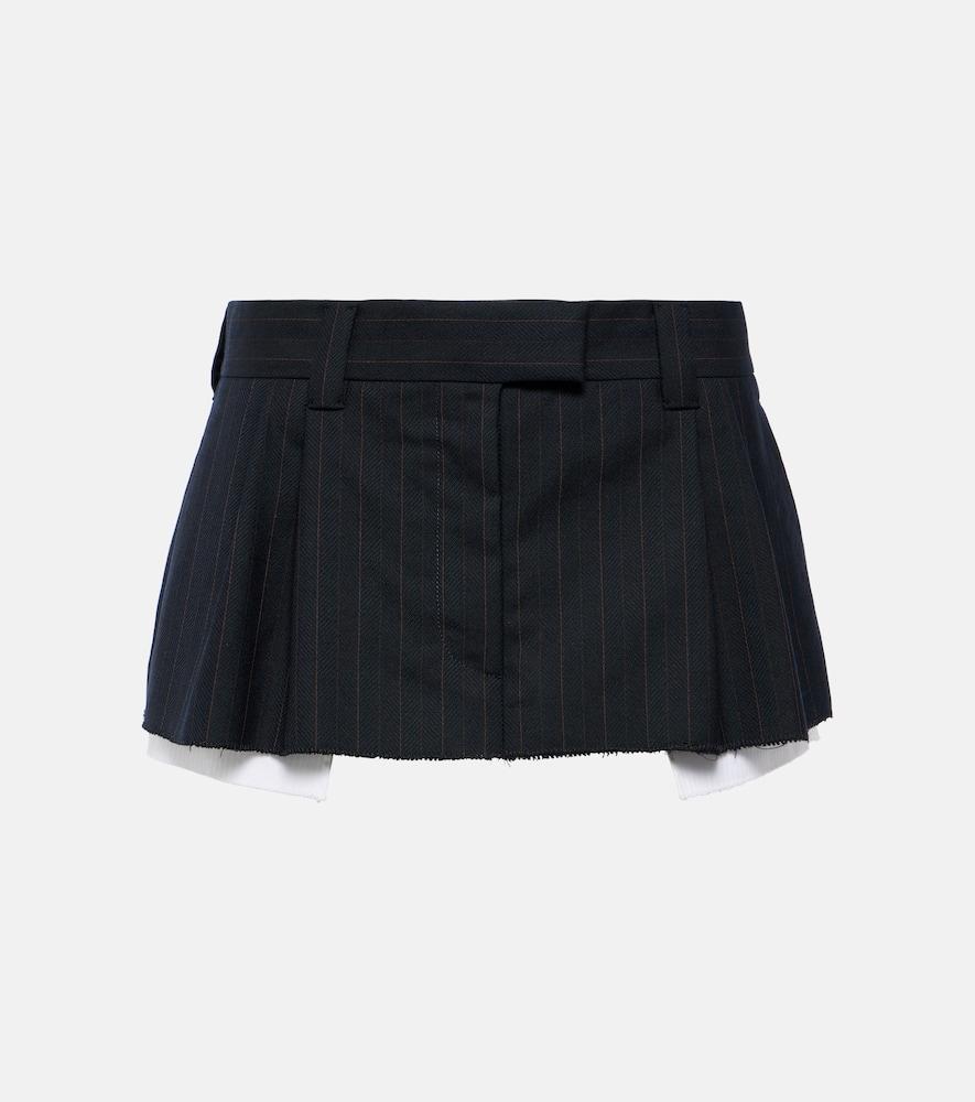 miu miu pinstripe wool miniskirt