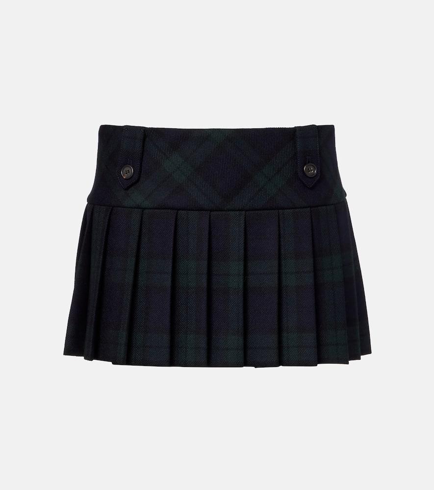 miu miu plaid virgin wool twill miniskirt