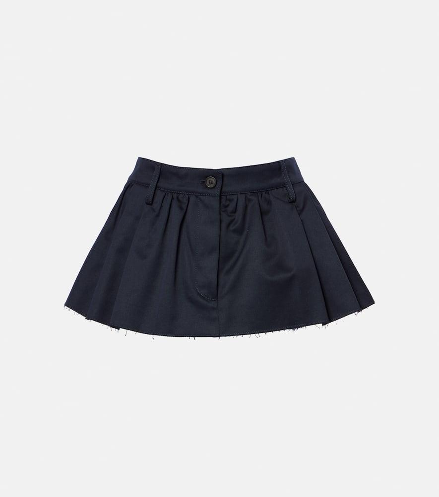 miu miu pleated cotton canvas miniskirt