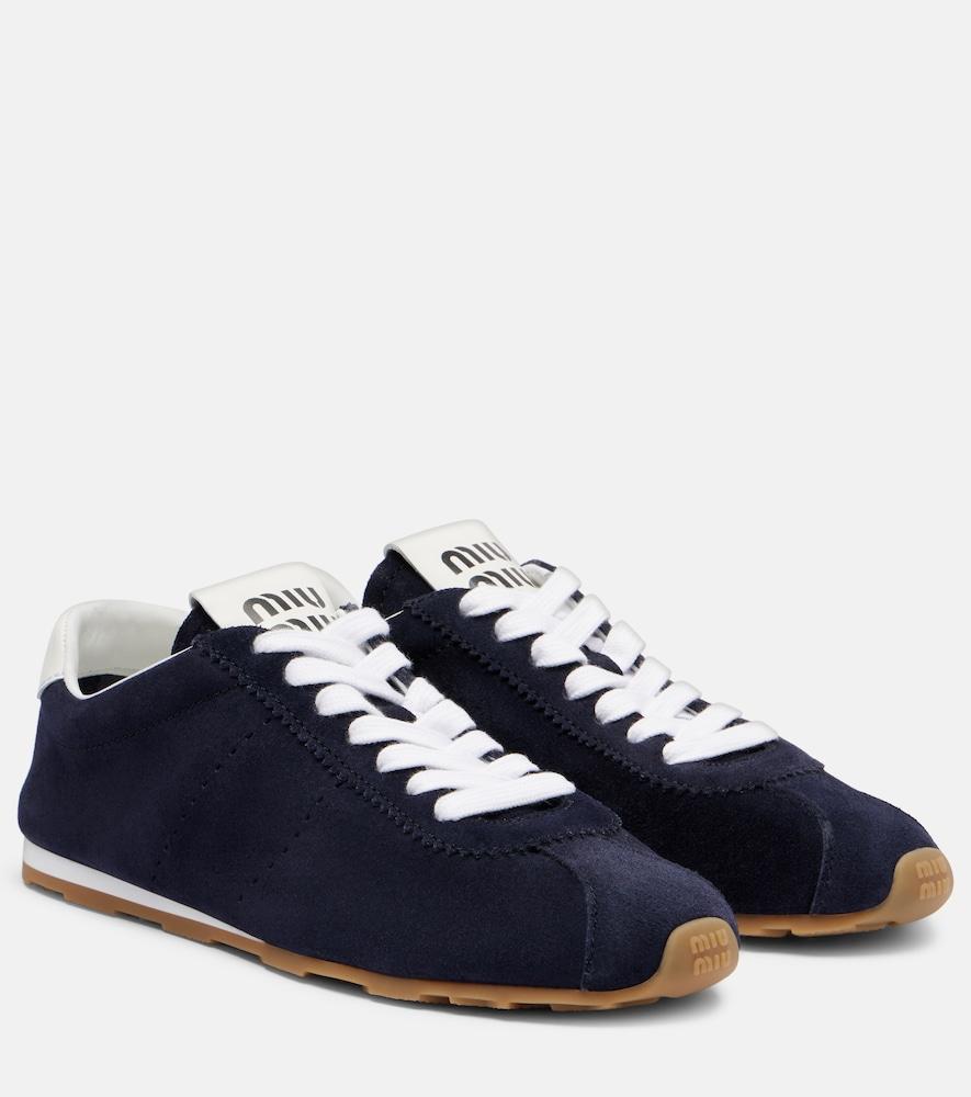 miu miu plume suede sneakers