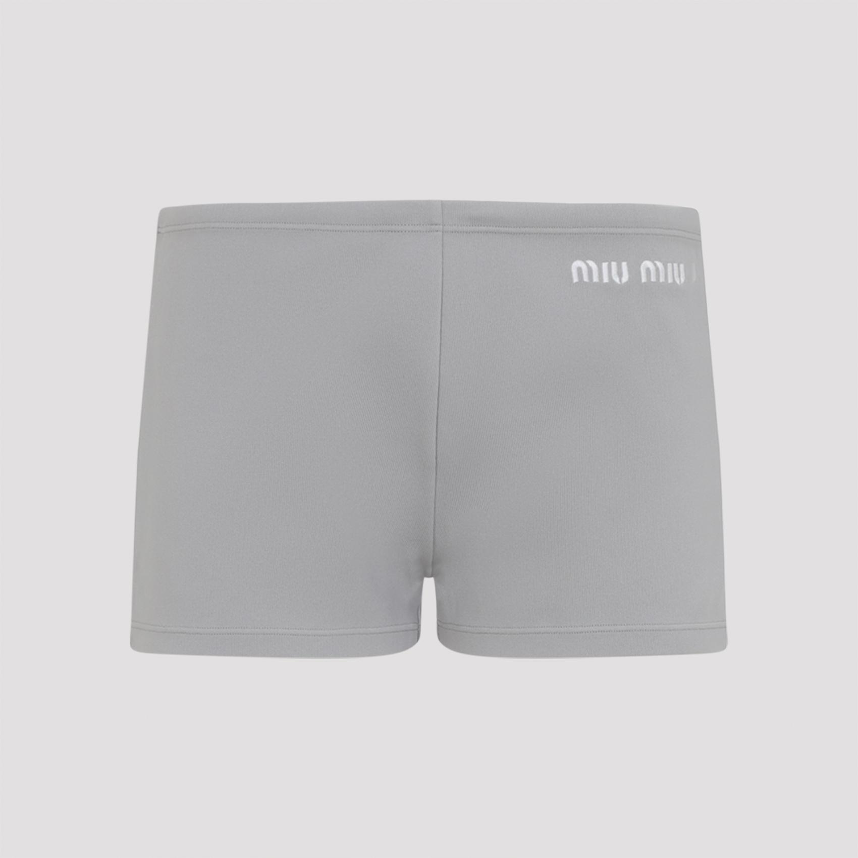 miu miu polyamide shorts grey elastan pant - women