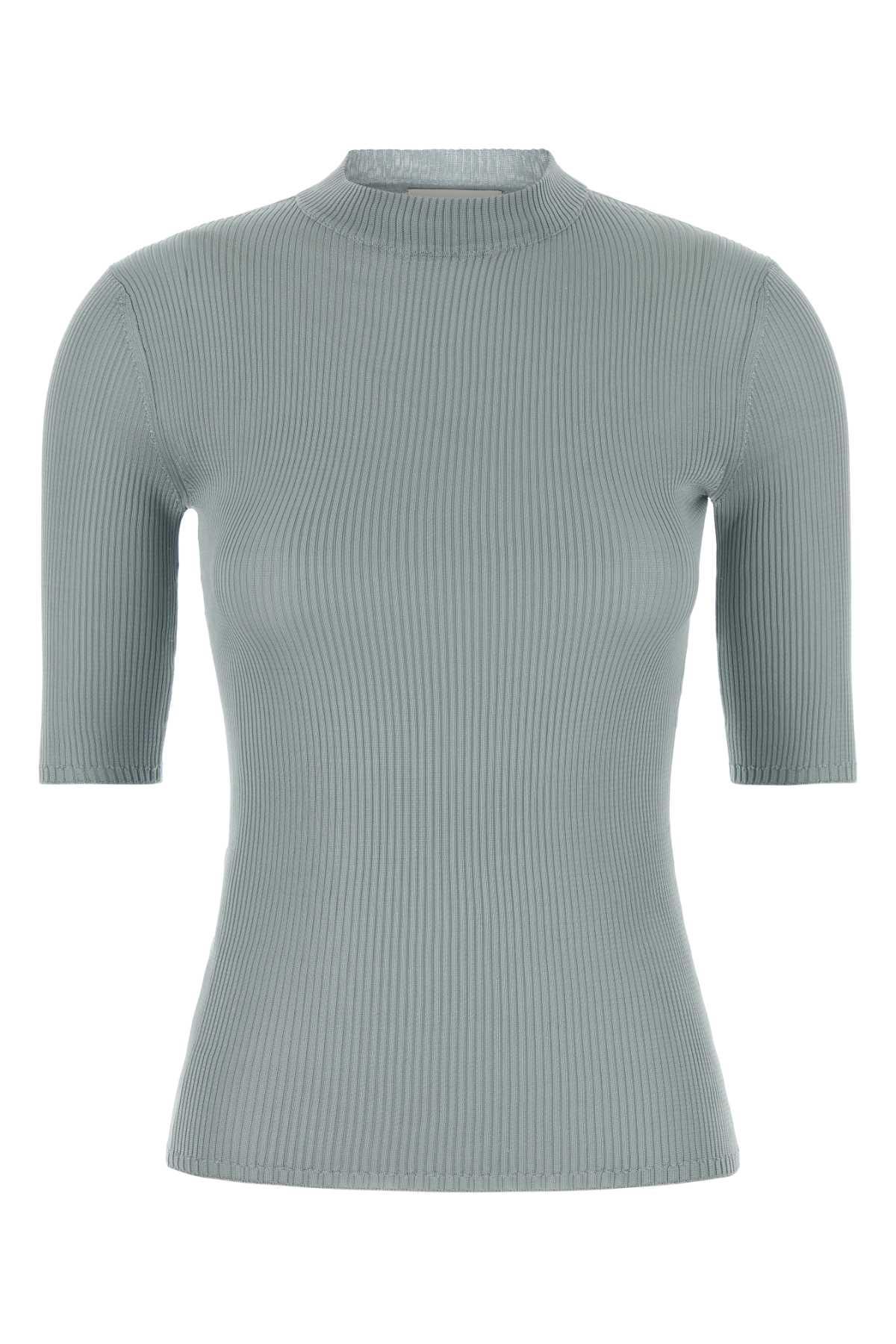 miu miu powder blue silk top