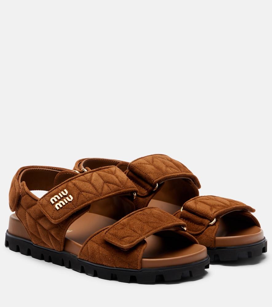 miu miu quilted suede sandals