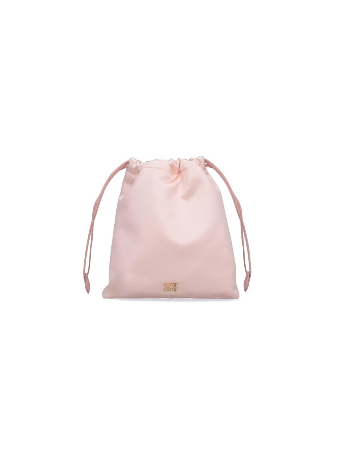 miu miu satin logo pouch