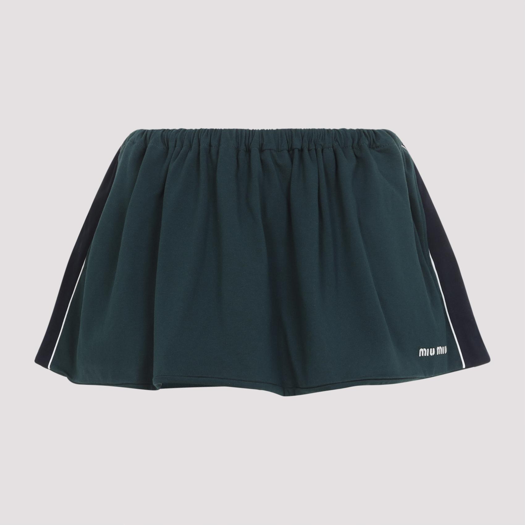 miu miu skirt green cotton - women