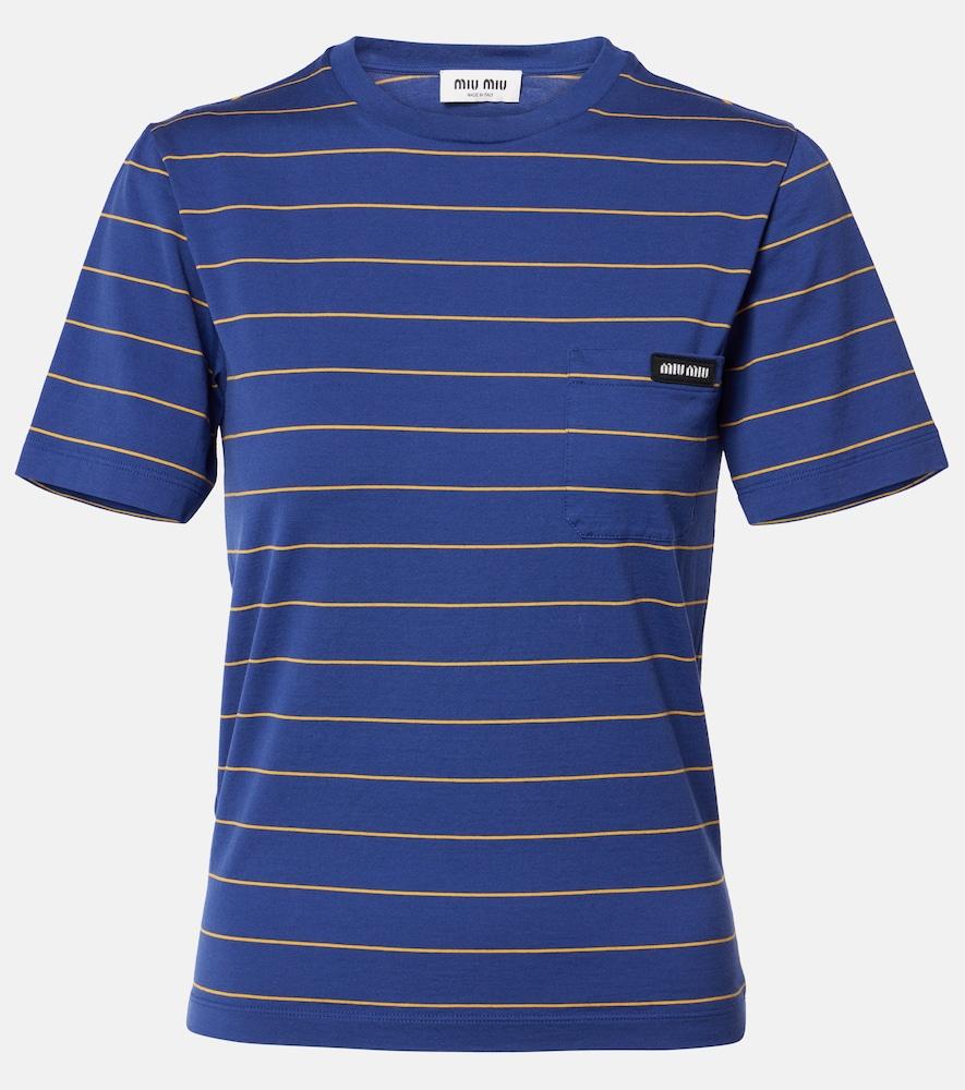 miu miu striped cotton jersey t
