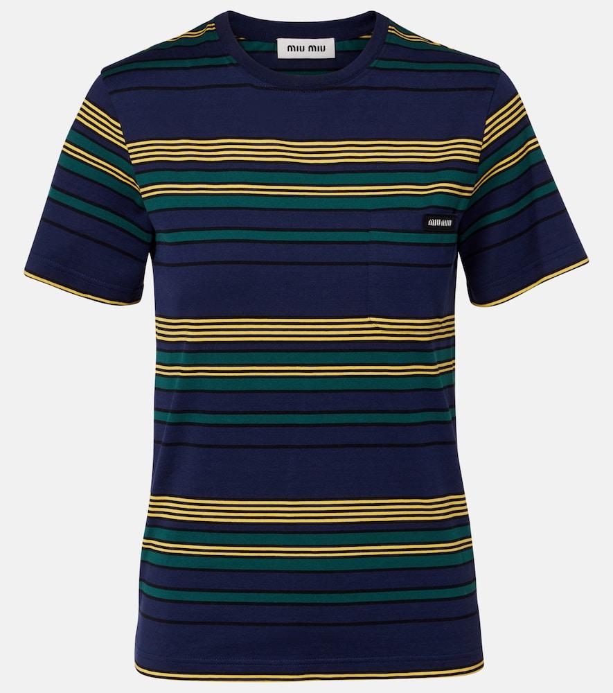miu miu striped cotton jersey t