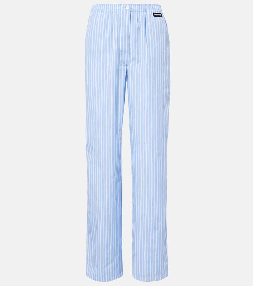 miu miu striped cotton poplin wide