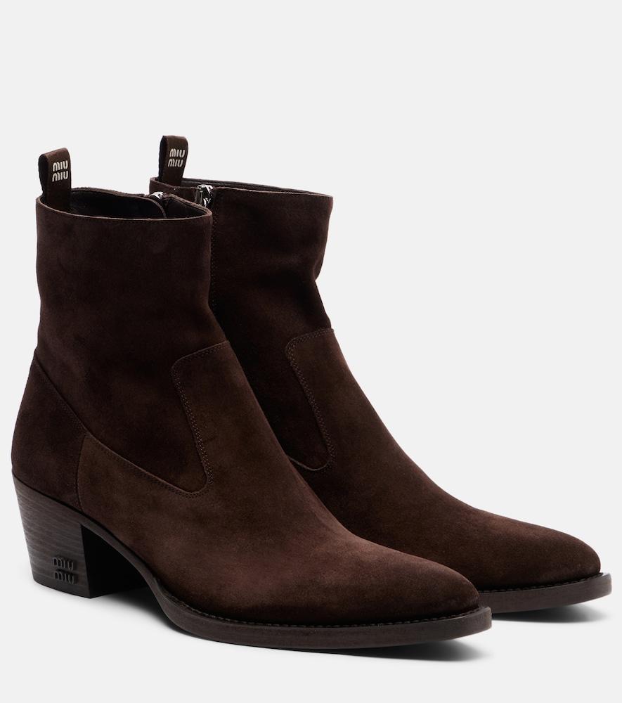 miu miu suede ankle boots
