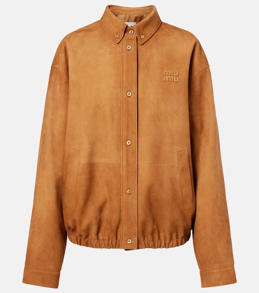 miu miu suede blouson jacket
