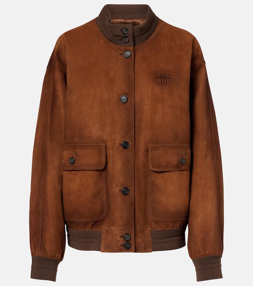 miu miu suede bomber jacket