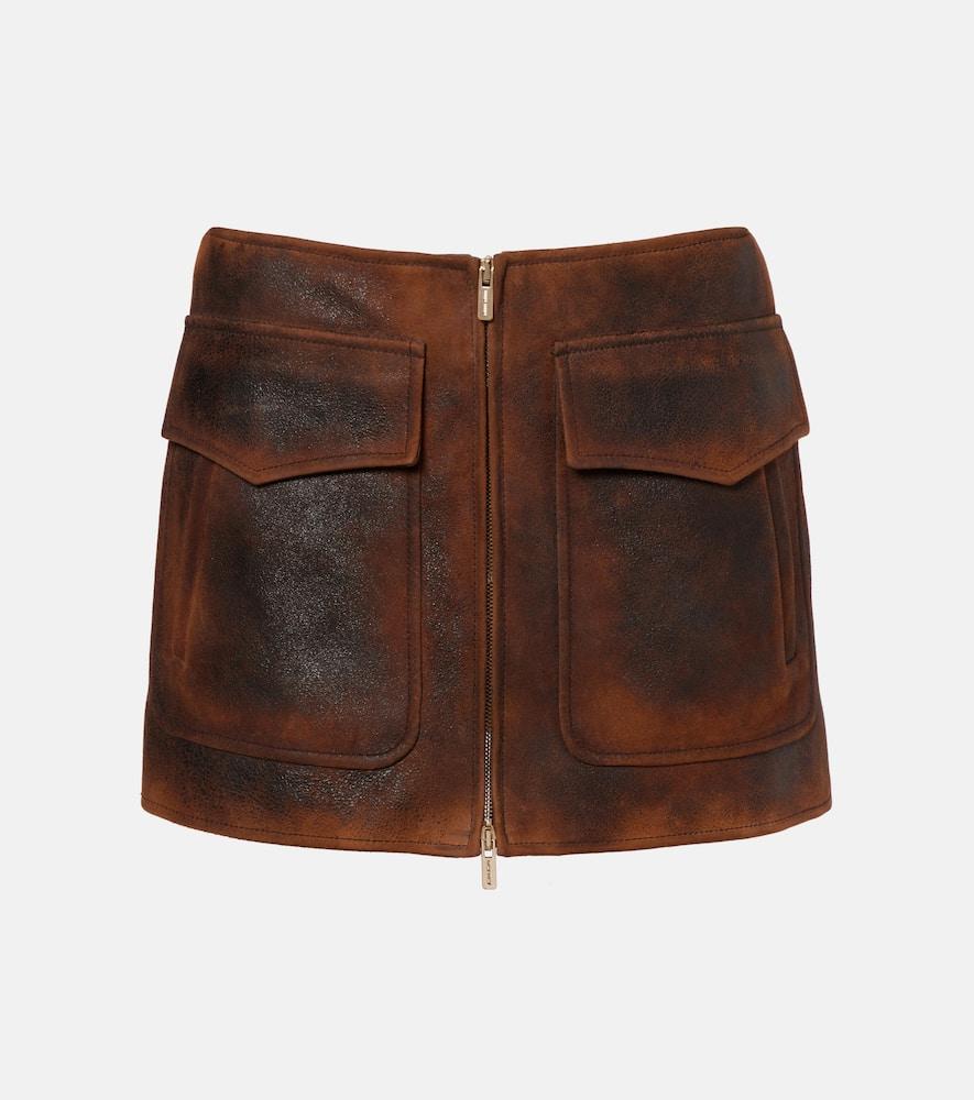 miu miu suede miniskirt