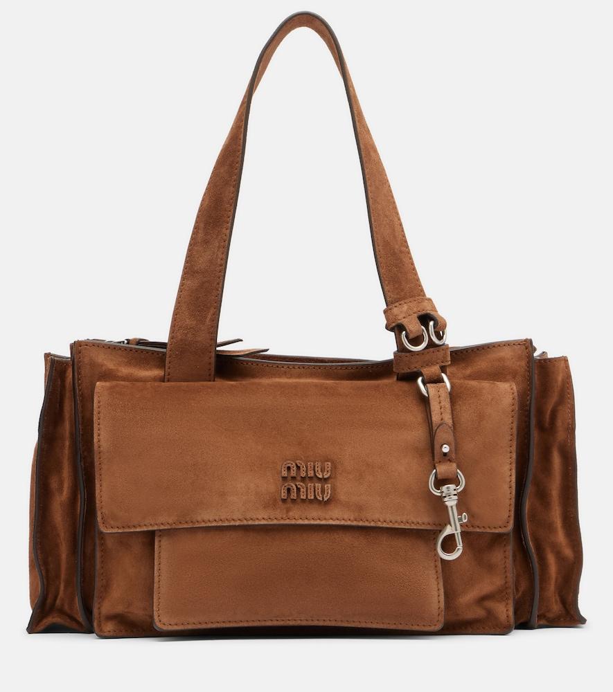 miu miu utilitaire suede shoulder bag