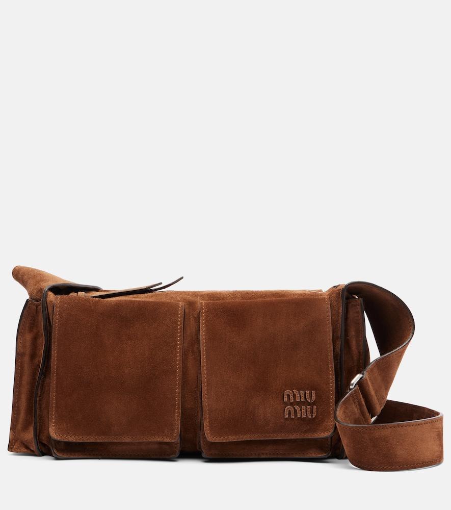miu miu utilitaire suede shoulder bag