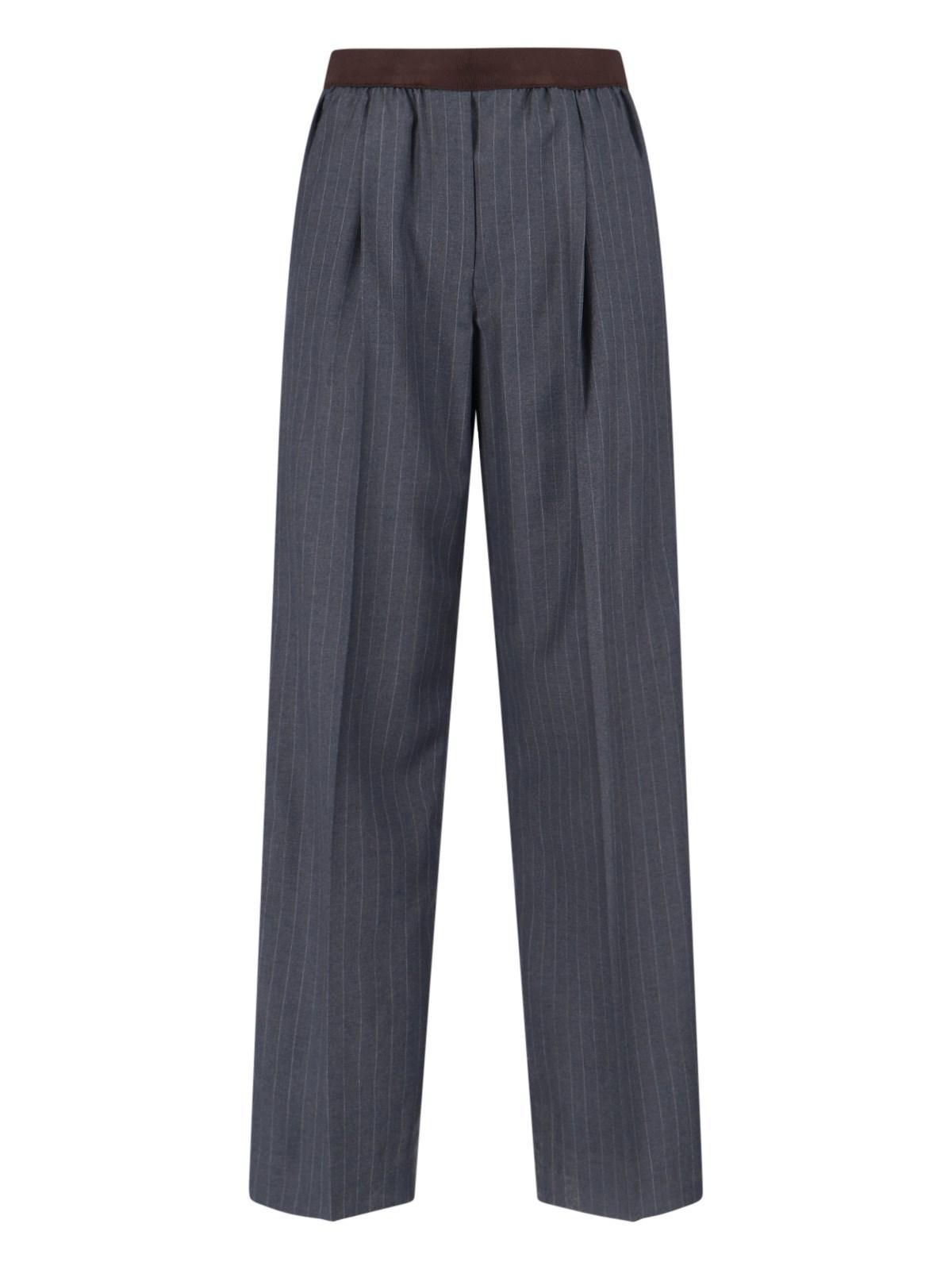 miu miu virgin wool logo pants