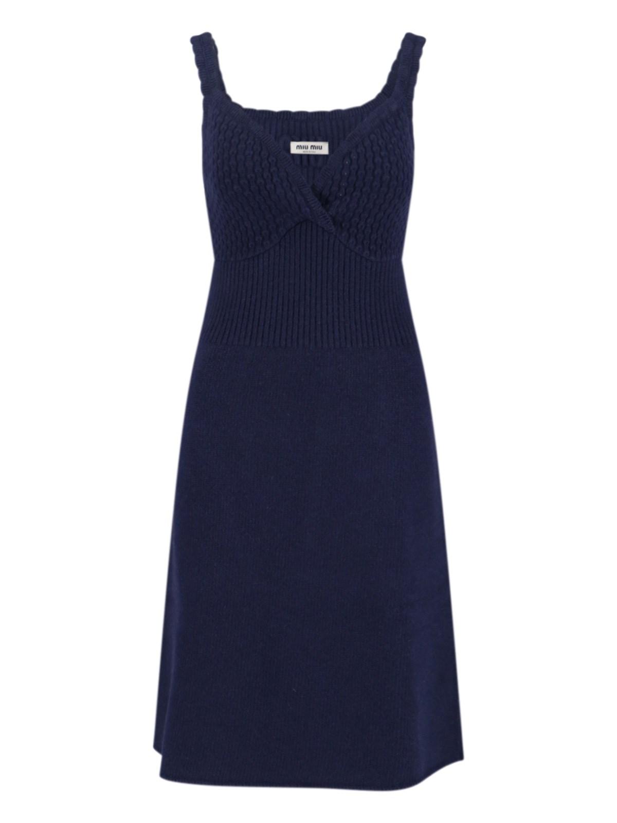 miu miu virgin wool midi dress