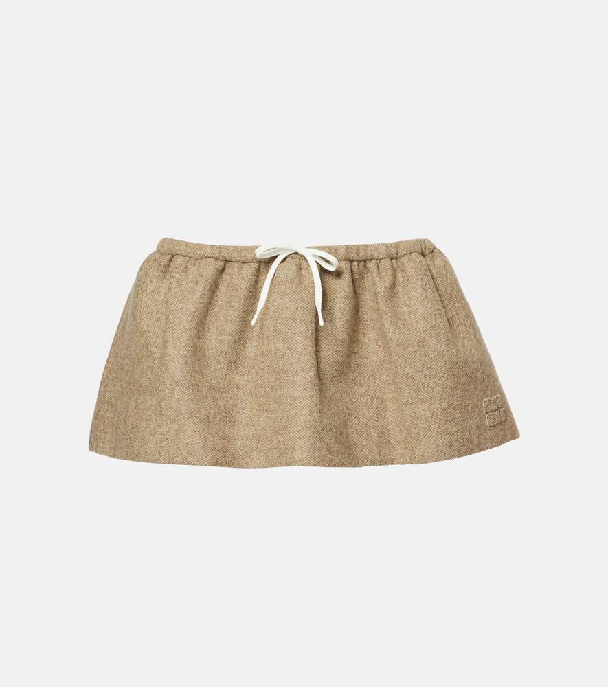 miu miu virgin wool miniskirt