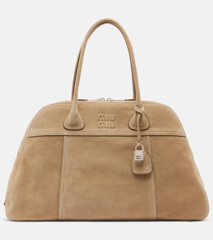 miu miu vivant large suede bowling bag