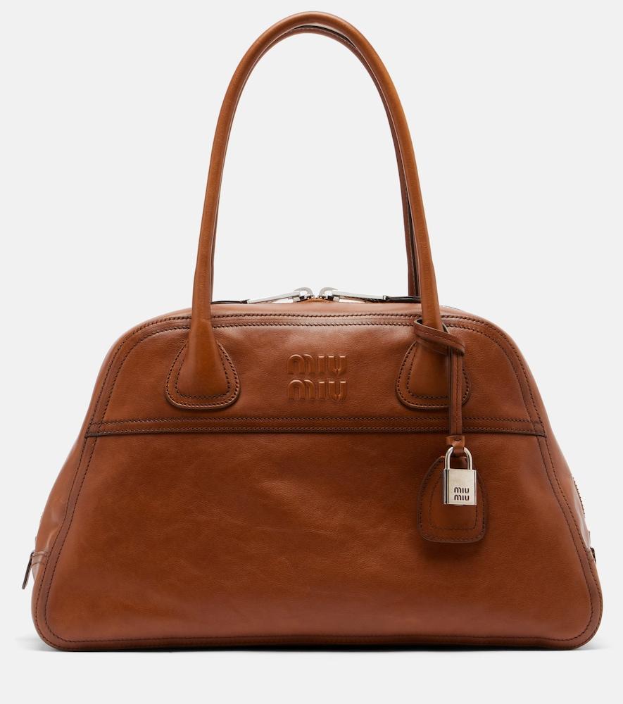 miu miu vivant medium leather bowling bag