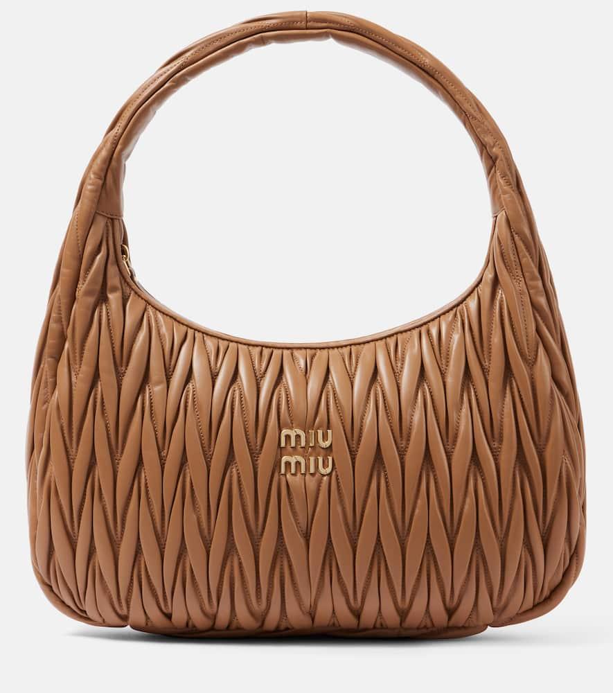 miu miu wander medium matelassé leather shoulder bag
