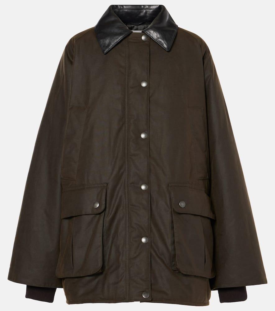 miu miu waxed oversized canvas cotton jacket