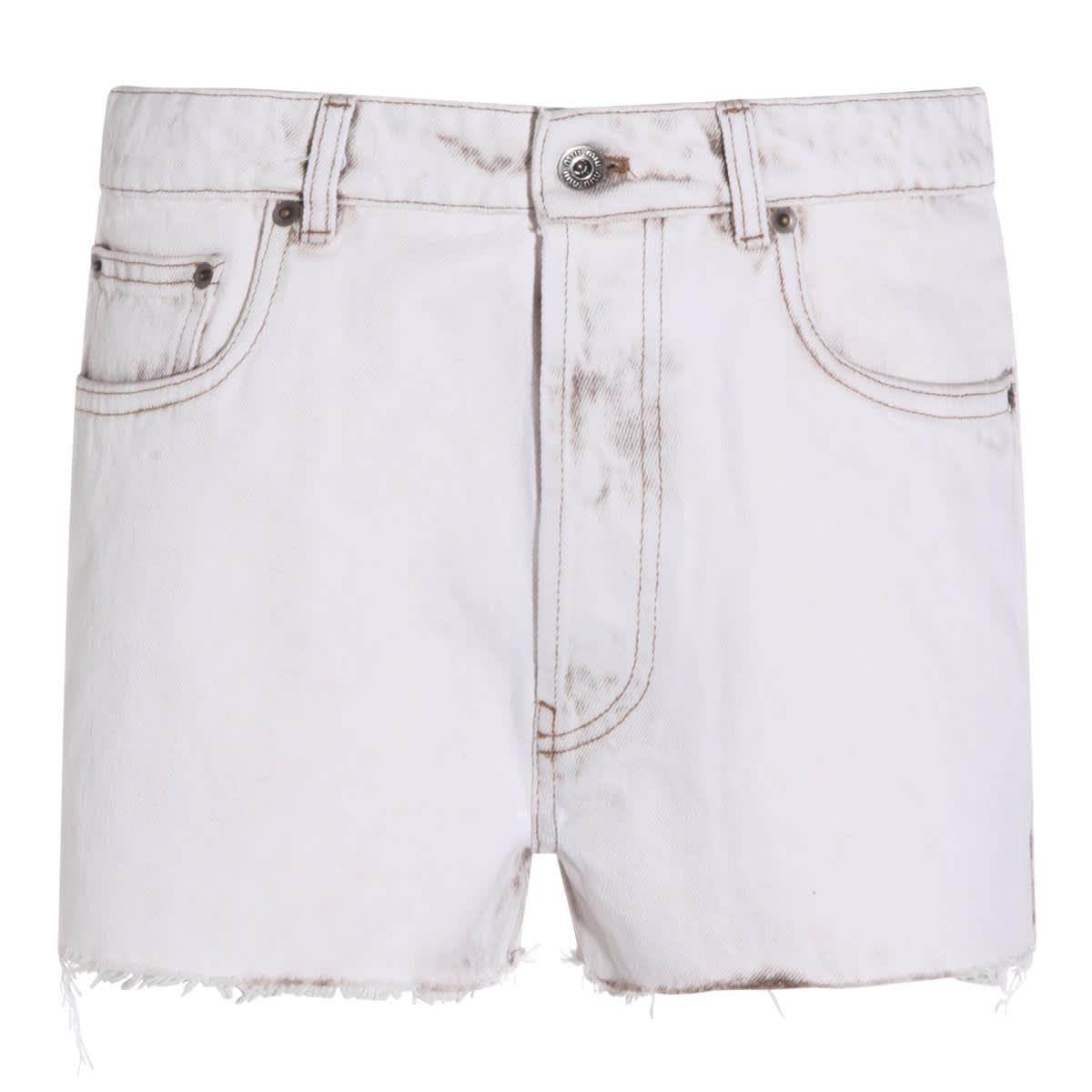 miu miu white cotton shorts