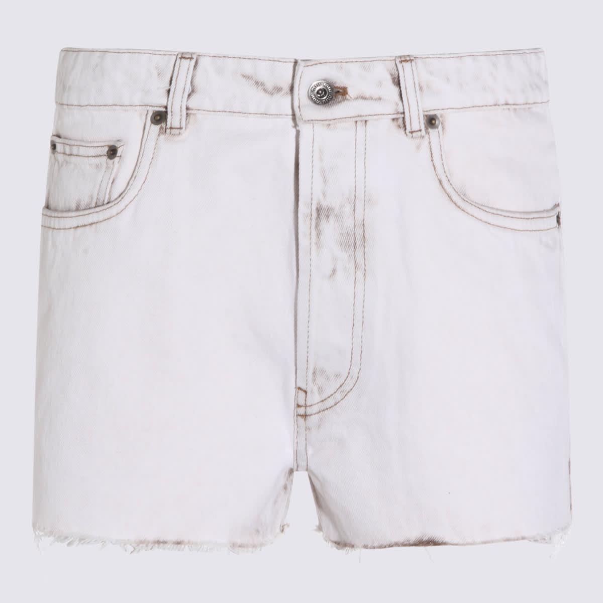 miu miu white cotton shorts