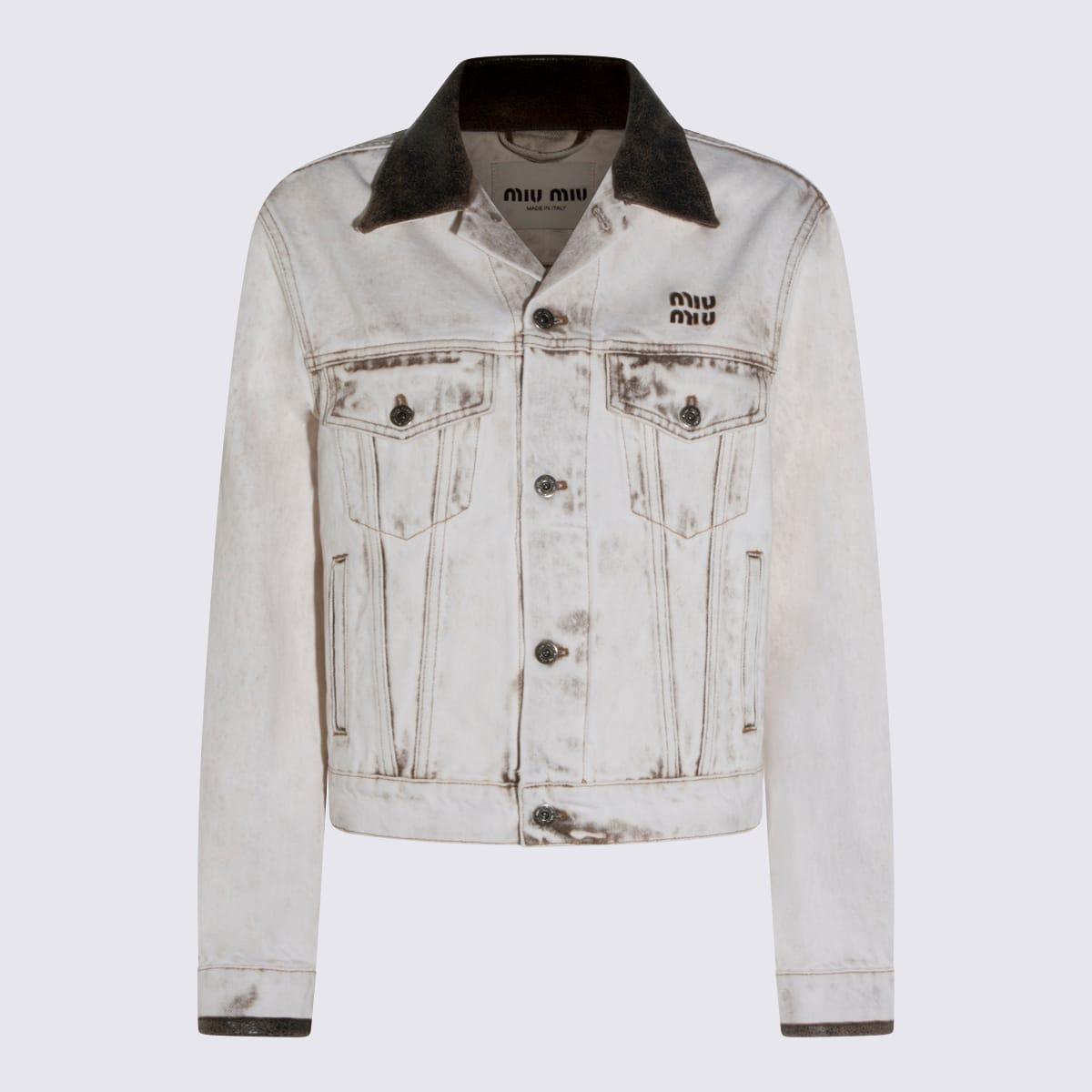 miu miu white denim jacket
