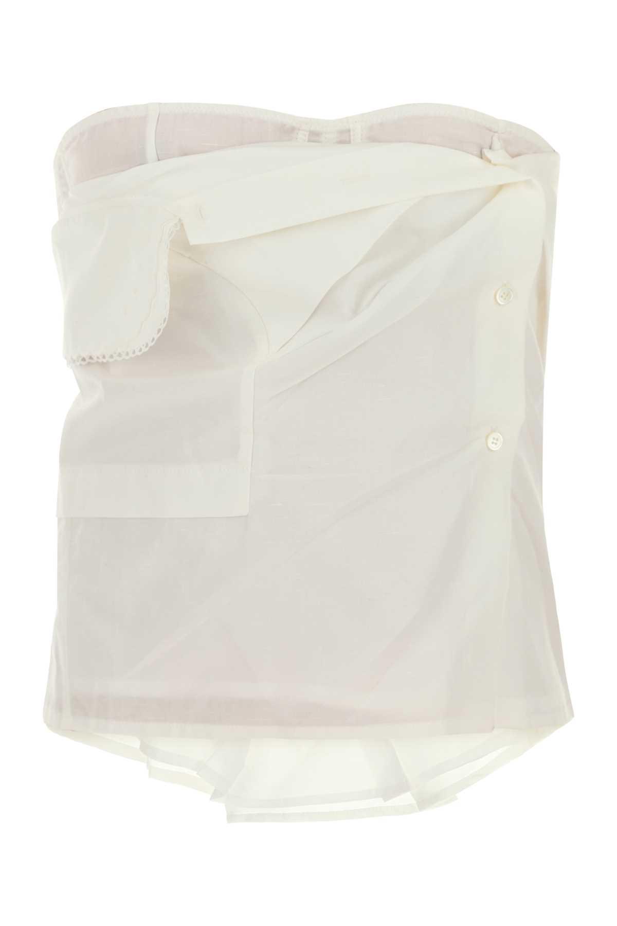 miu miu white poplin top