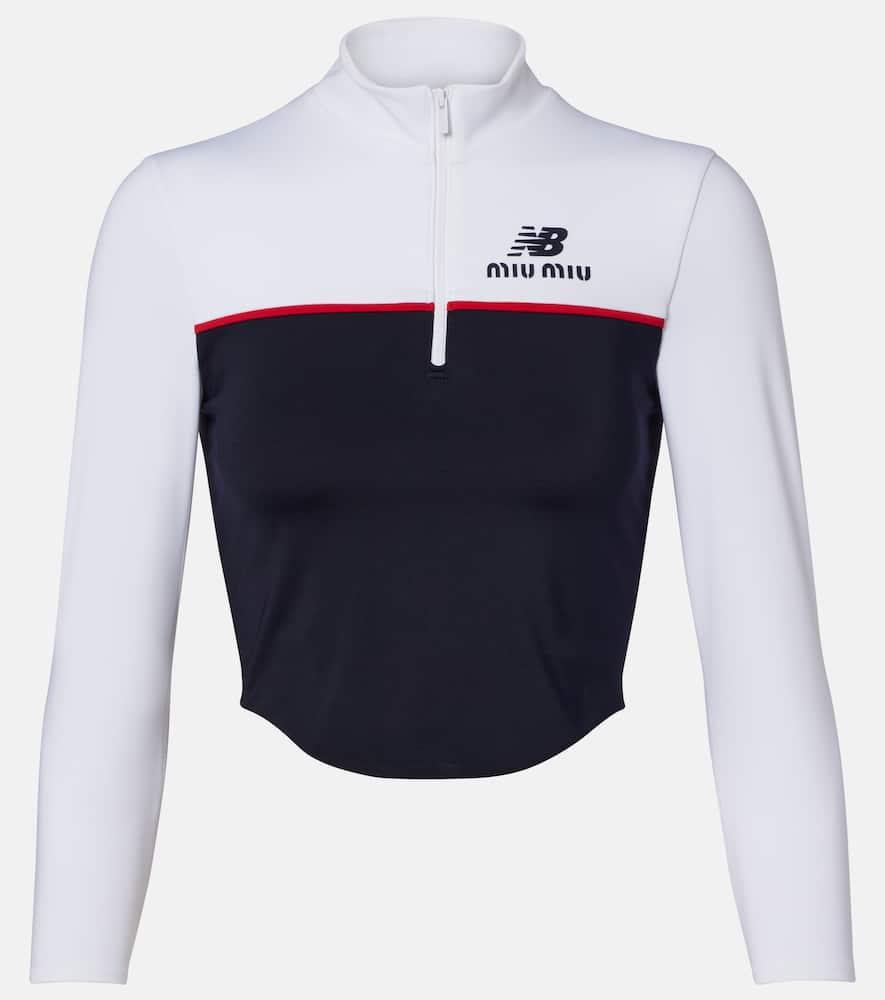 miu miu x new balance jersey crop top