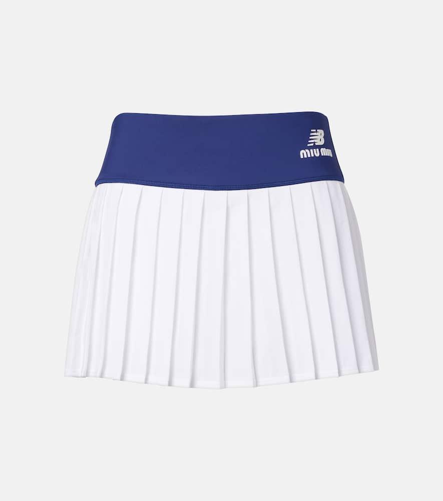 miu miu x new balance pleated jersey miniskirt