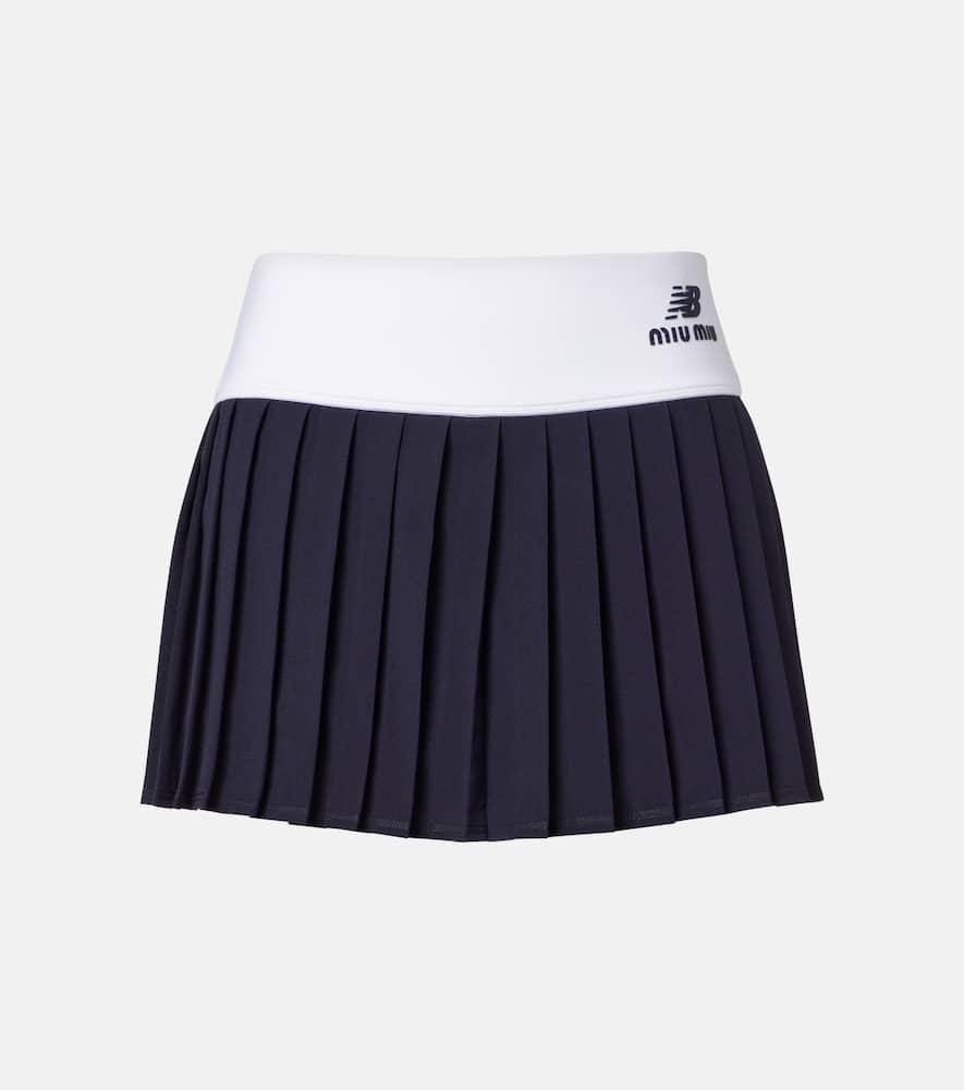 miu miu x new balance pleated jersey miniskirt