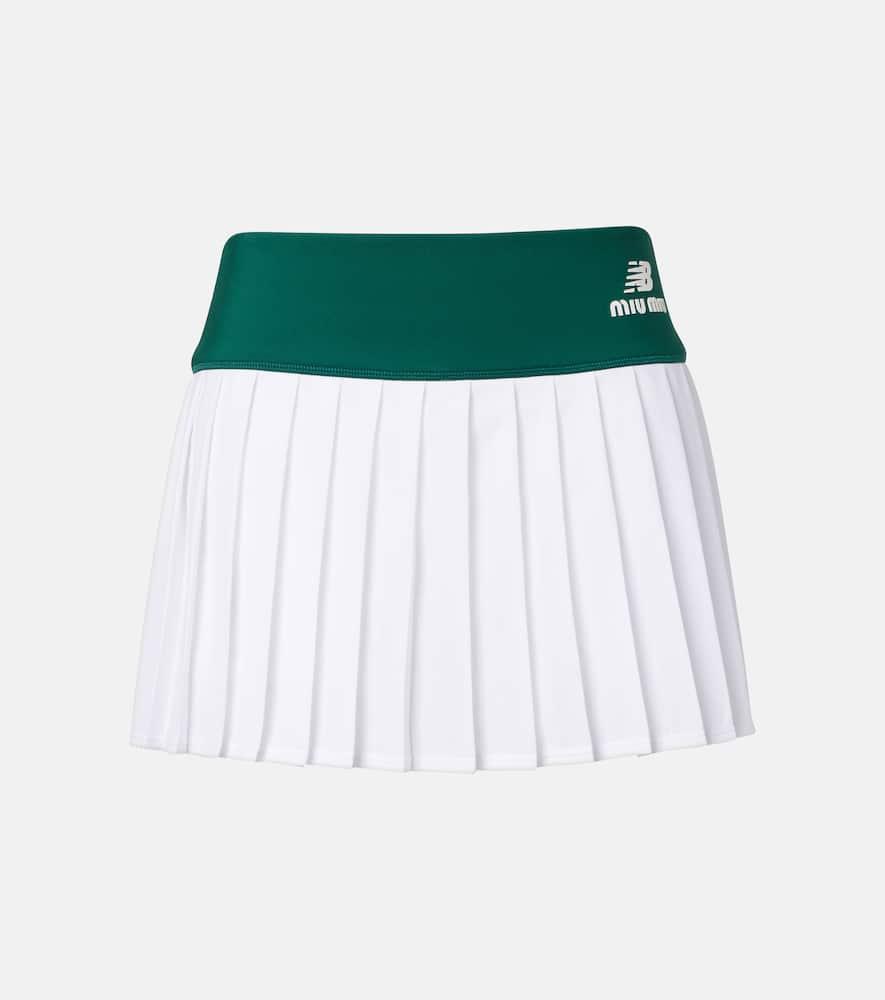 miu miu x new balance pleated jersey miniskirt