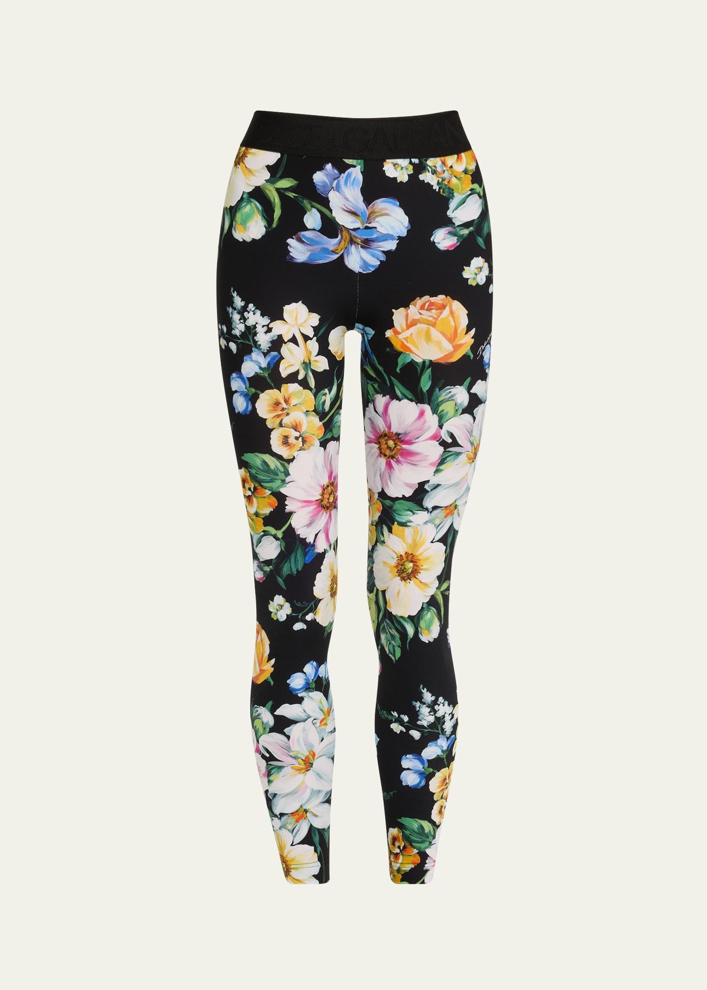 mix fiori cropped leggings