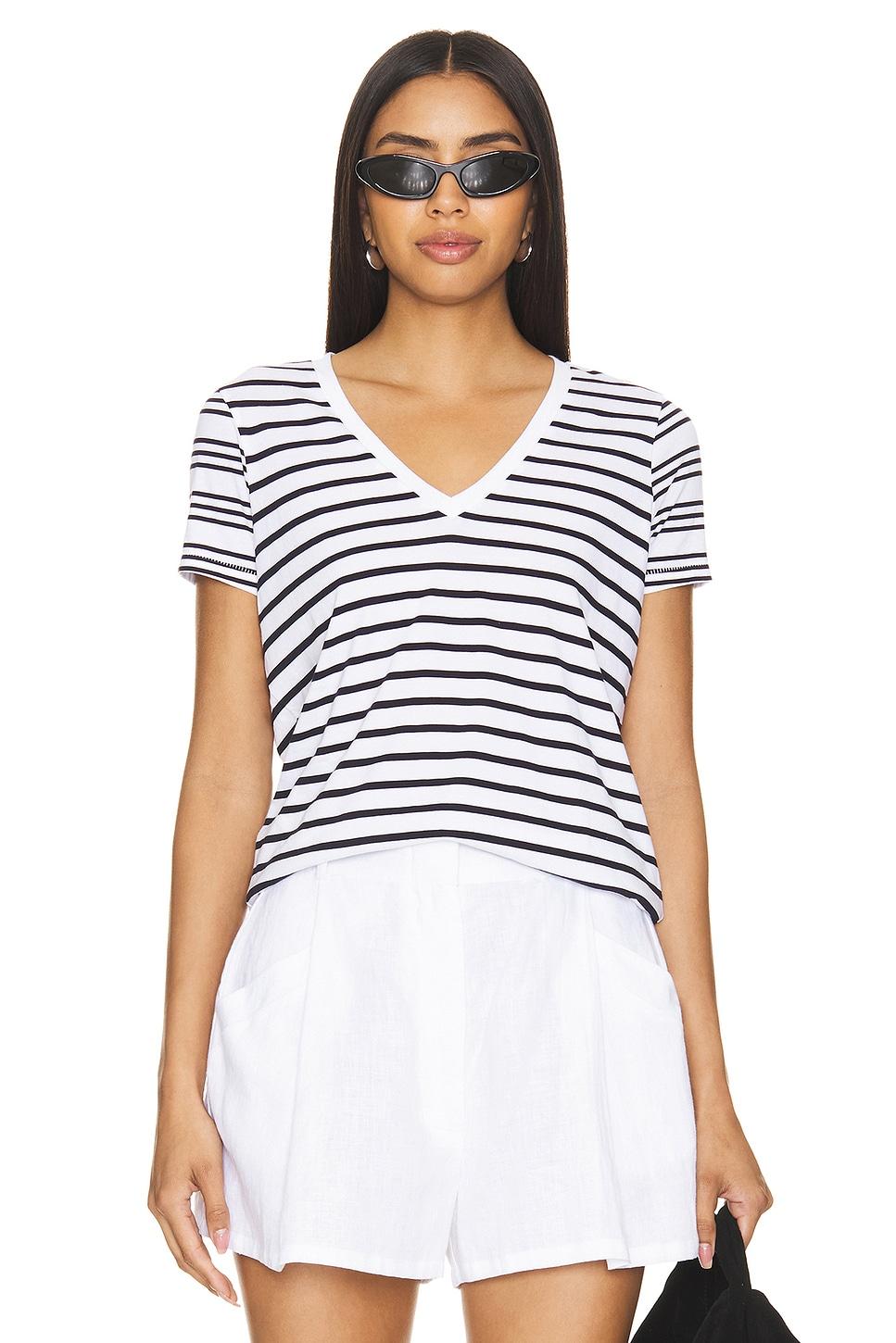 mix stripe v neck boy tee