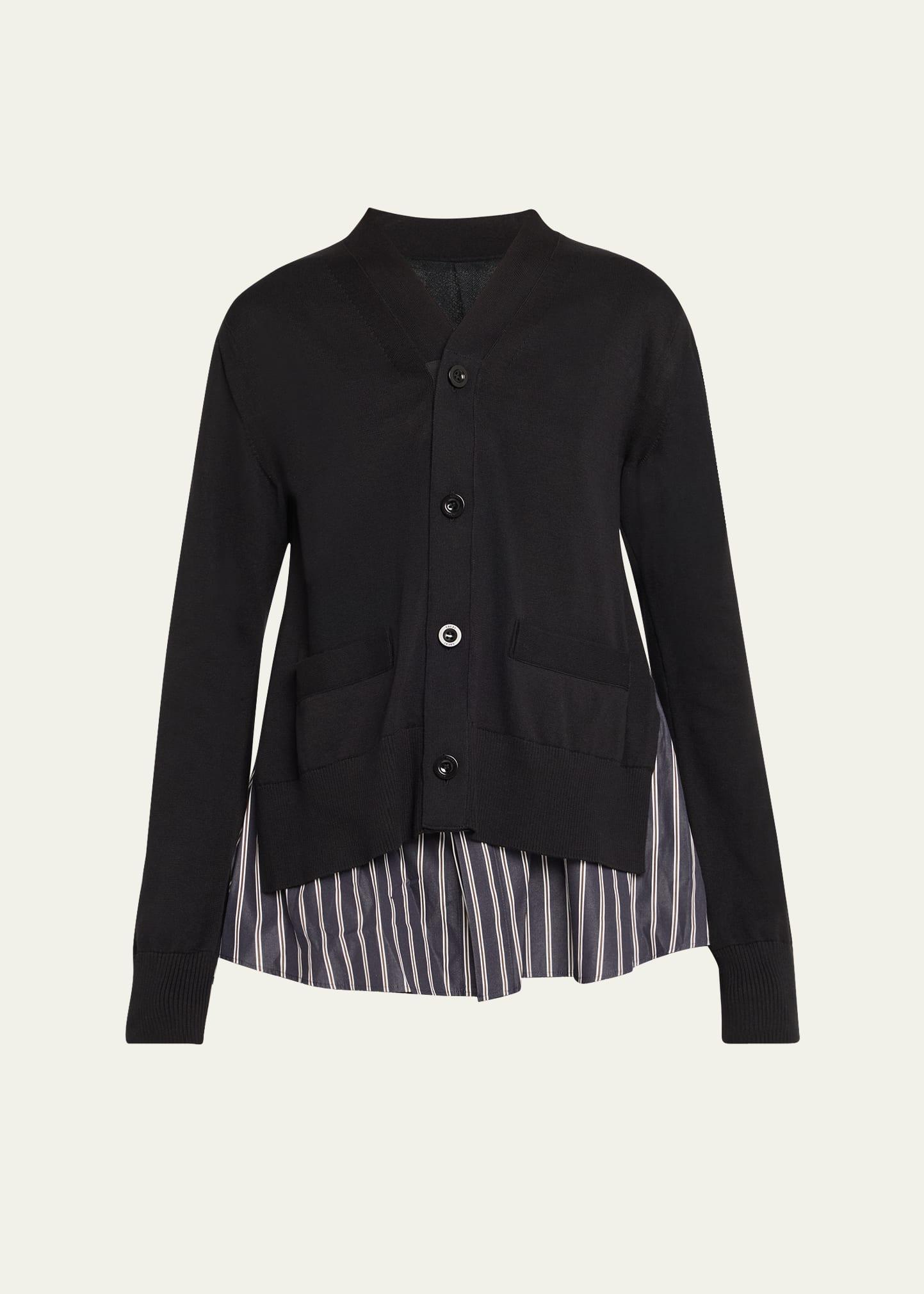 mixed-media cardigan