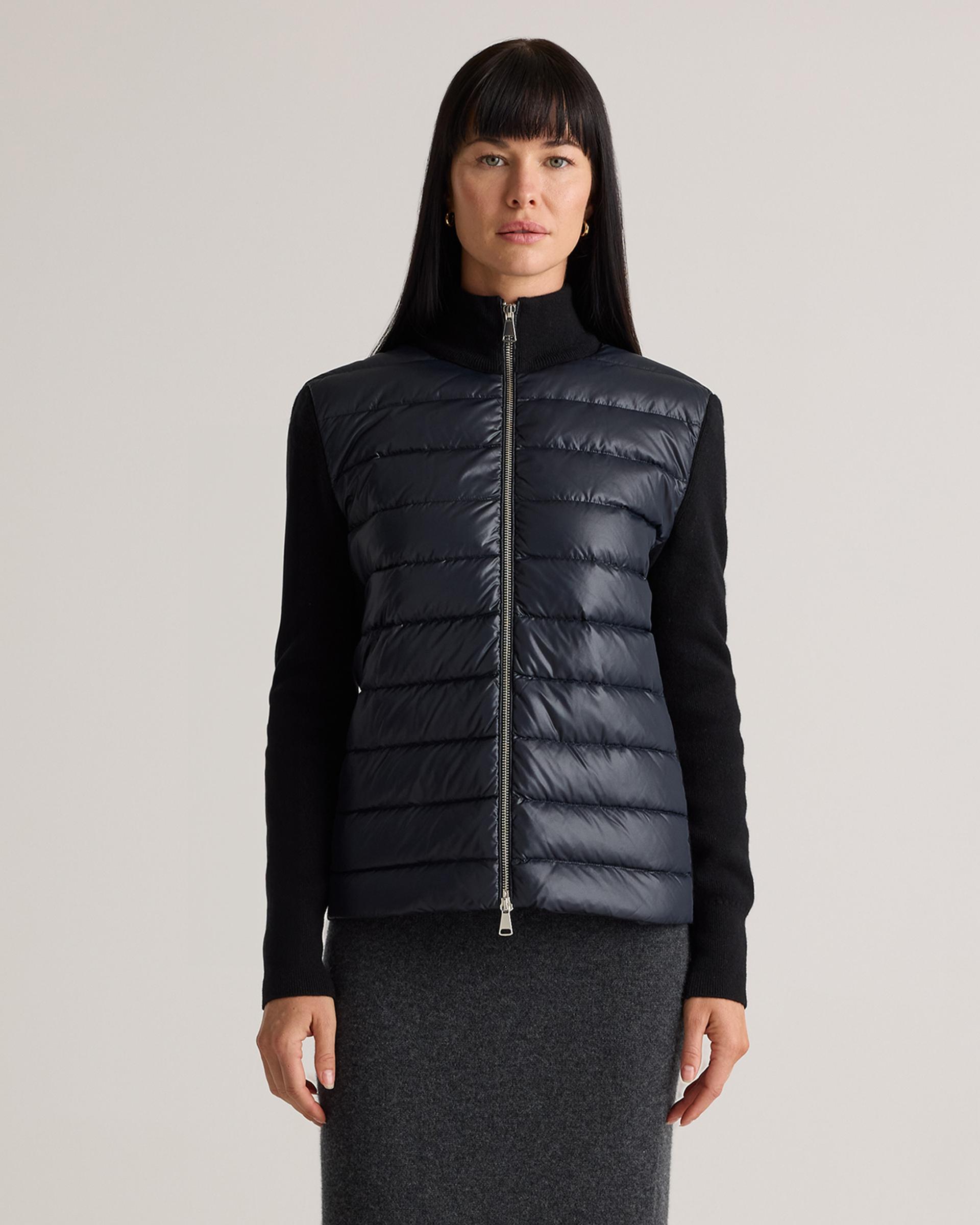 mixed media down and cashmere jacket