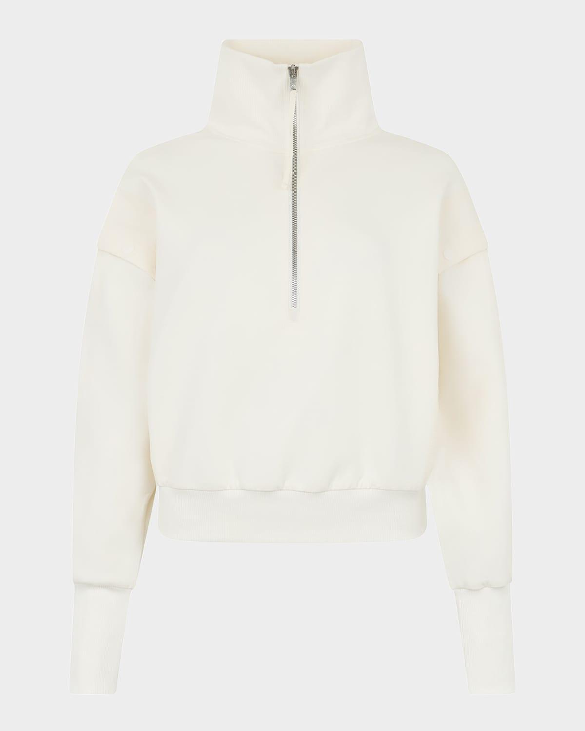 mixed-media half-zip sweatshirt