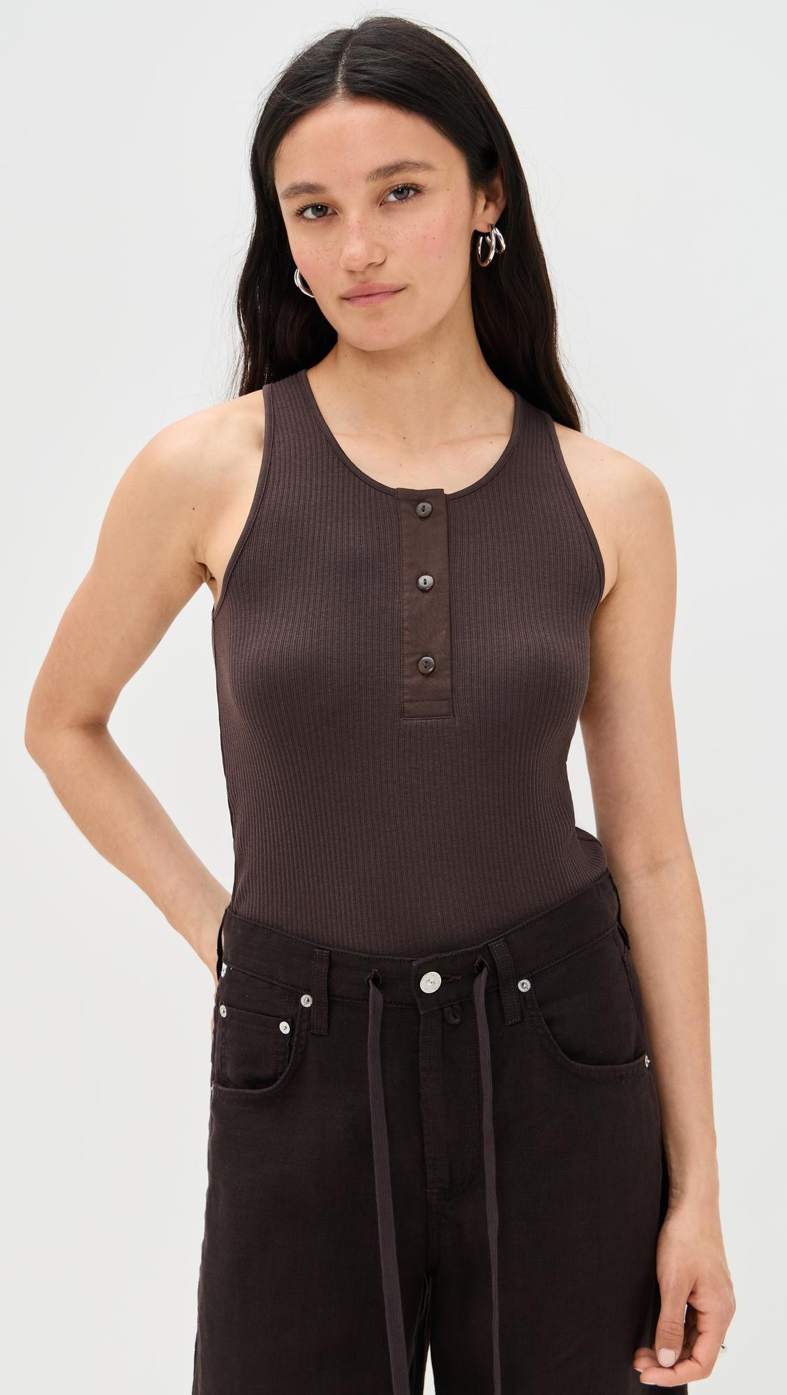 mixed media henley top