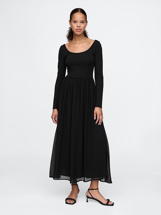 mixed media maxi dress