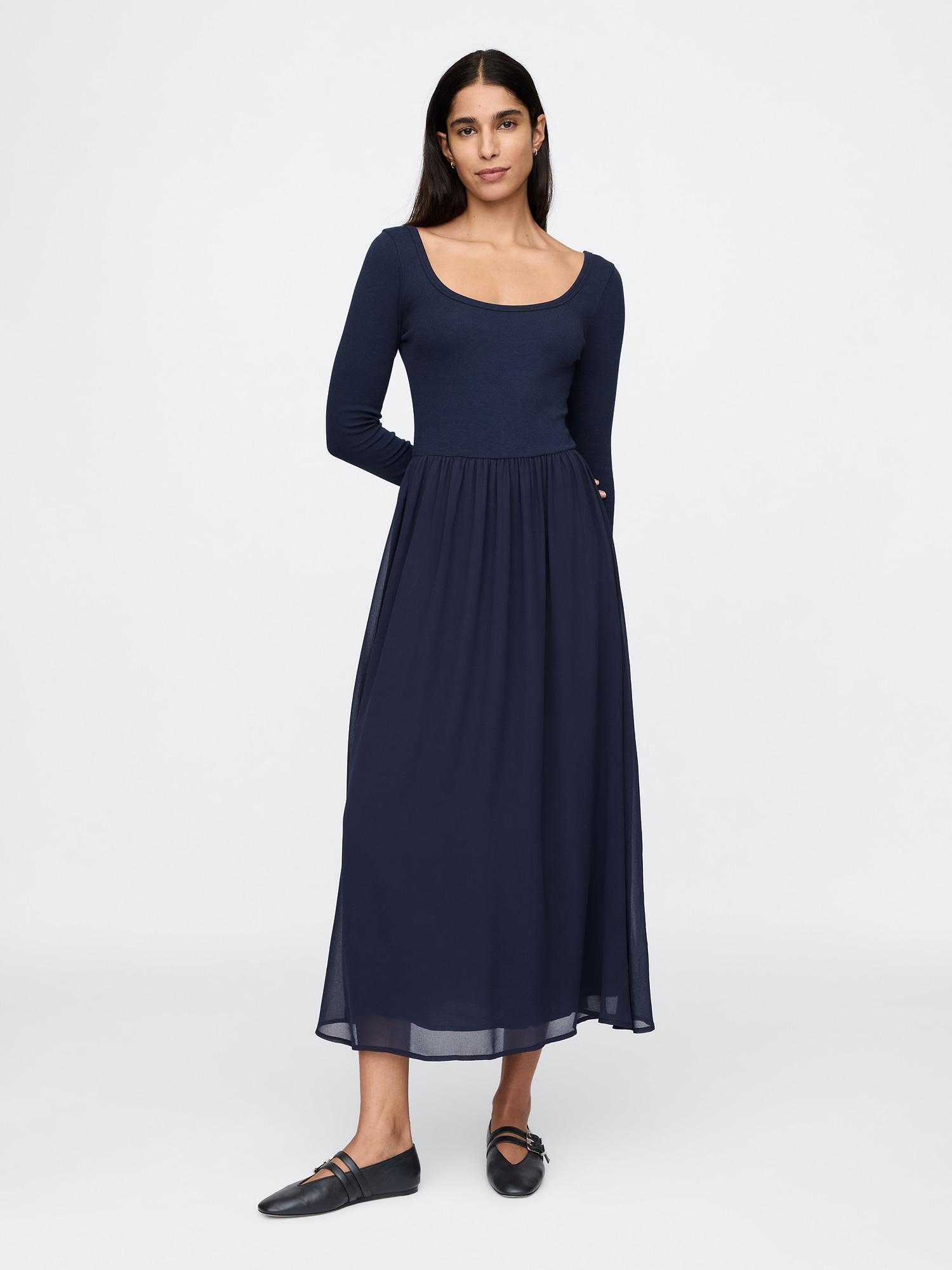 mixed media maxi dress