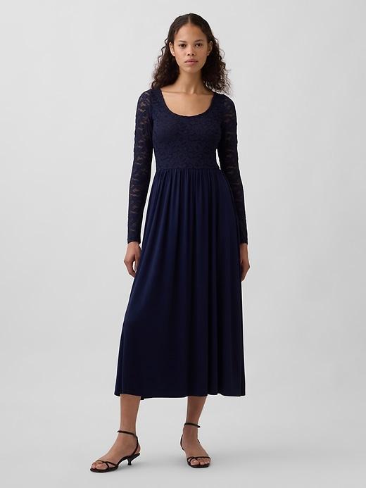 mixed media maxi dress